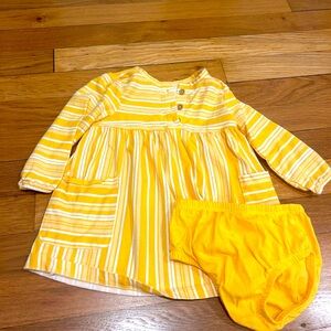 Carter's Yellow Striped Baby Dress with Bloomers!